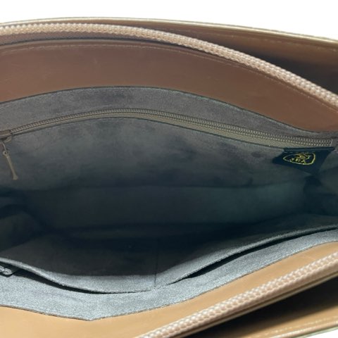 【中古】JRA シャイニークロコダイル ワニ革 リアルレザー ハンドバッグ トートバッグ ロイヤルベージュ レディース_6