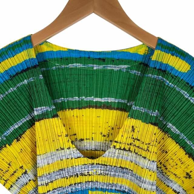 【中古】プリーツプリーズ イッセイミヤケ ISSEY MIYAKE 総柄 マルチカラー PP21-JT685 チュニック ブラウス 3 L相当_4