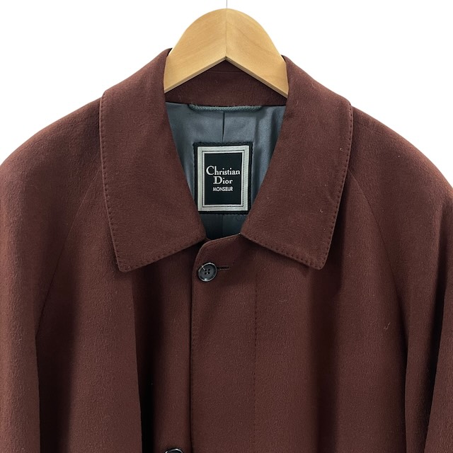 【中古】クリスチャンディオール Christian Dior ウールコート カシミヤ混 ロングコート アウター ブラウン L メンズ_4
