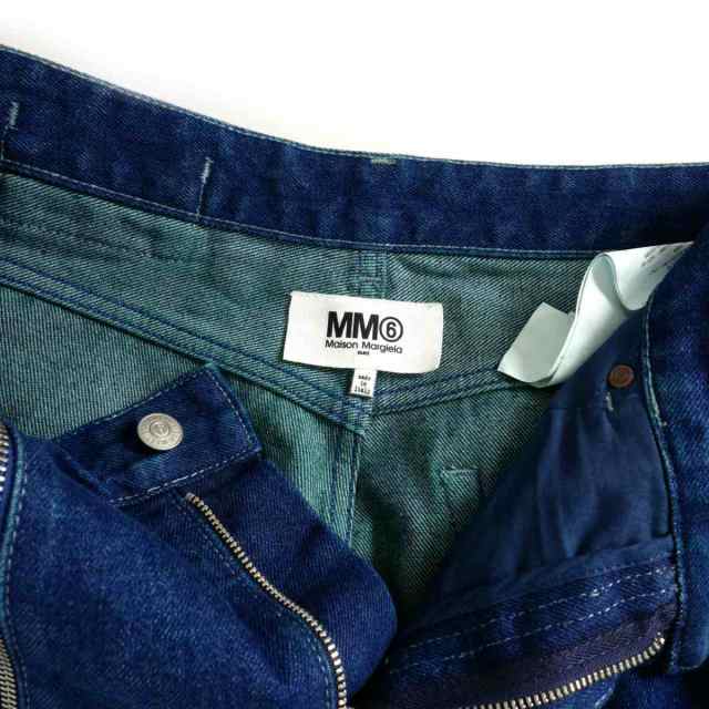 【中古】エムエムシックス メゾンマルジェラ MM6 Maison Margiela 21SS ジップ デニムパンツ 38 インディゴ S52LA0151の通販は