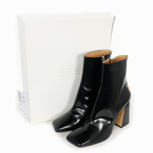 【中古】メゾンマルジェラ Maison Margiela 4ステッチ レザー アンクルブーツ 39.5 黒 ブラック S58WU0385  レディース｜au PAY マーケット