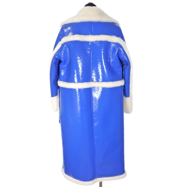 【中古】スタンドスタジオ STAND STUDIO Aubrey Coat フェイクファー ムートンコート ジャケット 長袖 34 ブルー 青_1