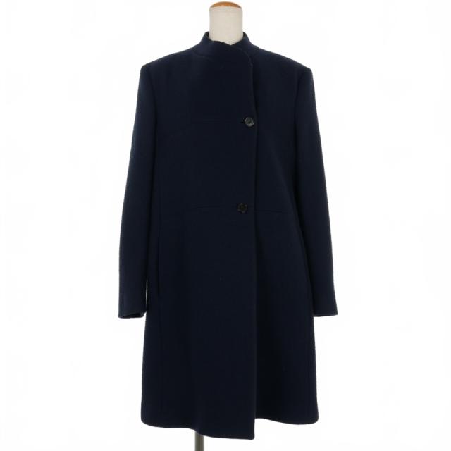 【中古】マルタンマルジェラ 4 15AW REPLICA 50's Women's coat ノーカラー ウール コート ジャケット 42 紺の通販は