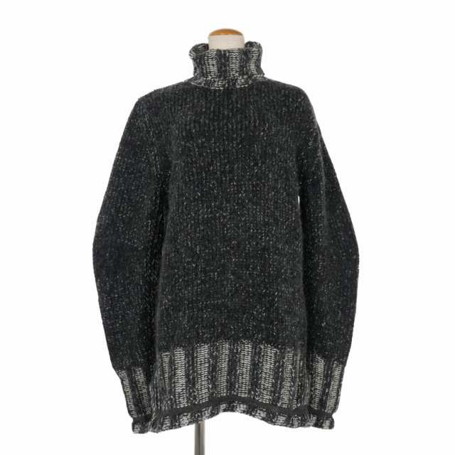 【中古】メゾンマルジェラ MM6 Maison Margiela 18AW オーバーサイズ タートルネックニット セーター S グレー