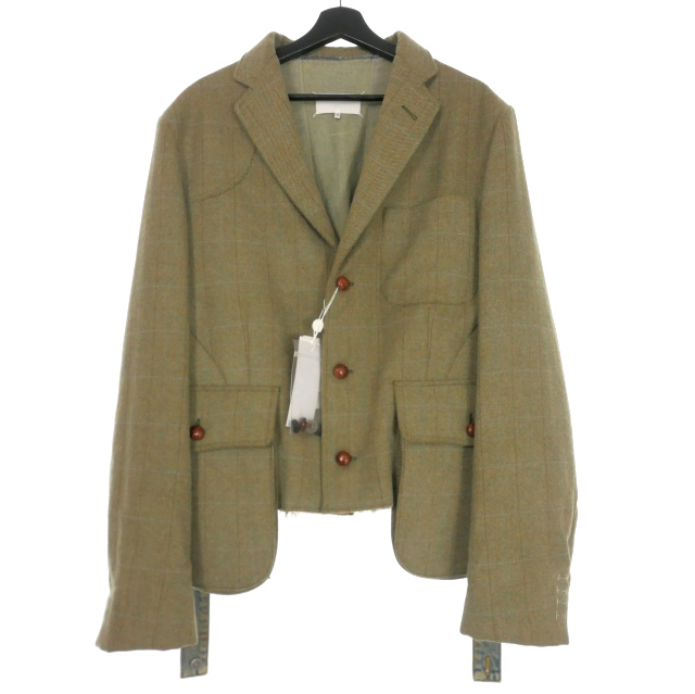 【中古】メゾンマルジェラ Maison Margiela 22SS 白タグ 再構築 ドッキングジャケット ブルゾン 50 カーキの通販は