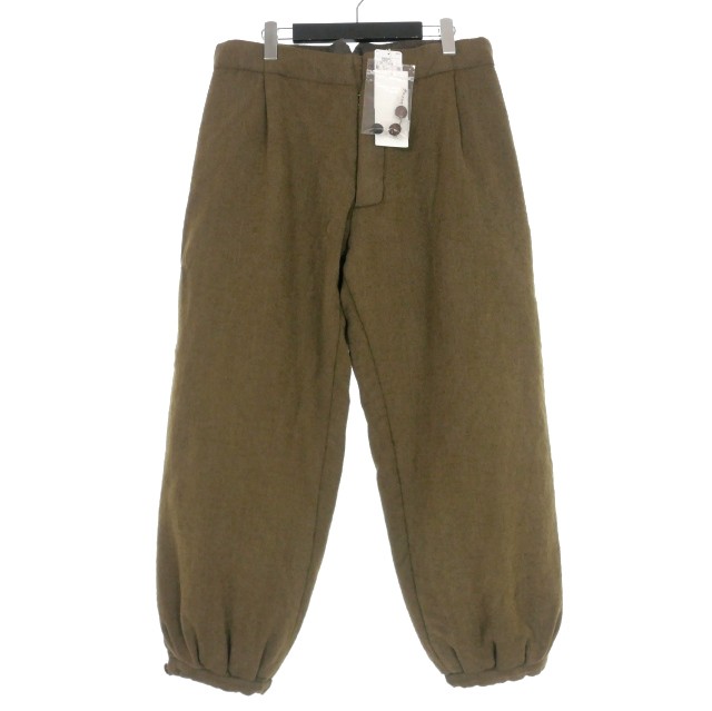 【中古】メゾンマルジェラ Maison Margiela 22SS 白タグ Padded Wool Trousers 中綿入り ウールパンツ スラックス 48