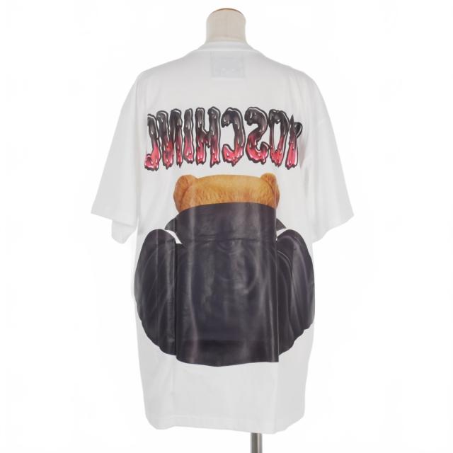 【中古】未使用品 モスキーノ MOSCHINO バッド テディベア プリント オーバーサイズ Tシャツ カットソー 半袖 S 白_1