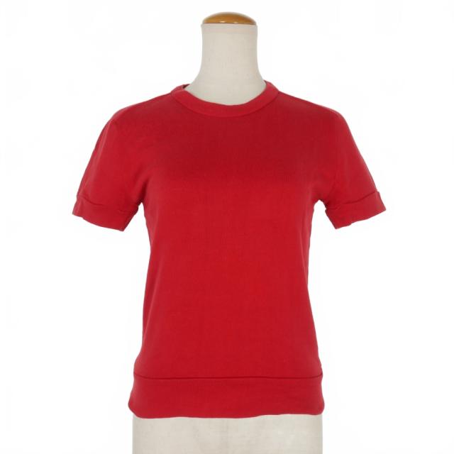 【中古】マルタンマルジェラ 6 Martin Margiela 6 オリゾンティタグ コットン ニット Tシャツ トップス 半袖 M 赤の通販は