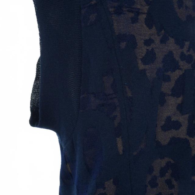 カラー kolor 21SS アシンメトリー レオパード ドッキングニット 半袖 2 紺 ネイビー 21SCL-N04318 レディース 中古】カラー kolor 21SS アシンメトリー レオパード ドッキング