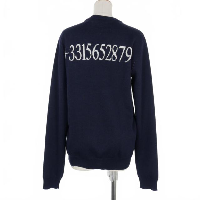 【中古】バレンシアガ BALENCIAGA バックナンバー クルーネックニット セーター 長袖 XS 紺 ネイビー 542701の通販は