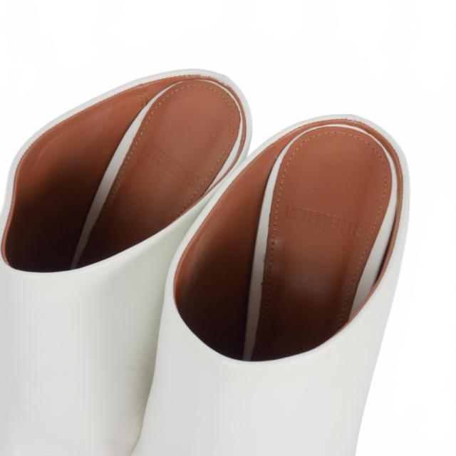 【中古】ヴェトモン ベトモン VETEMENTS 20SS スクエアトゥ ミュール ヒール サボサンダル 36 白 ホワイト レディース 中古】ヴェトモン ベトモン VETEMENTS 20SS スクエアトゥ ミュール