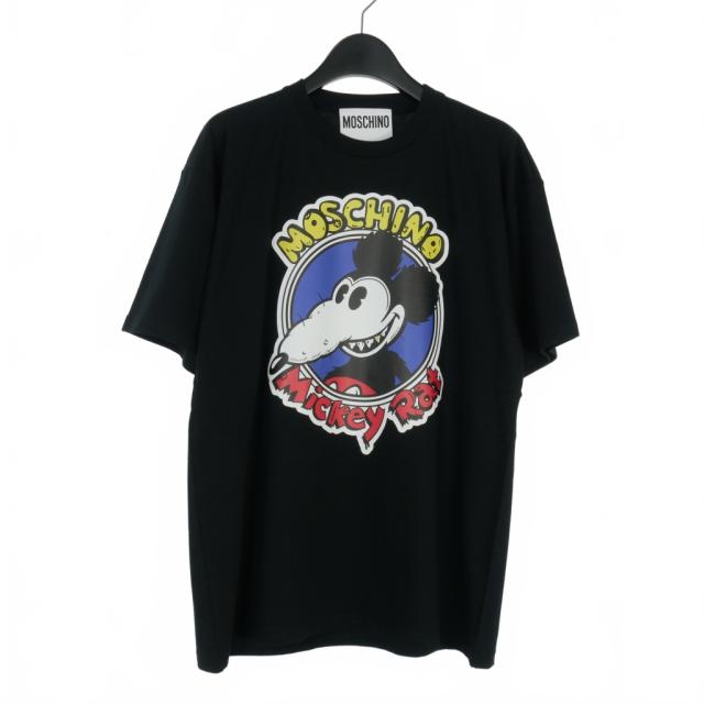 【中古】未使用品 モスキーノ MOSCHINO Mickey Rat ミッキーラット プリント Tシャツ カットソー 半袖 XXS 黒 A0779の通販は 8,300円