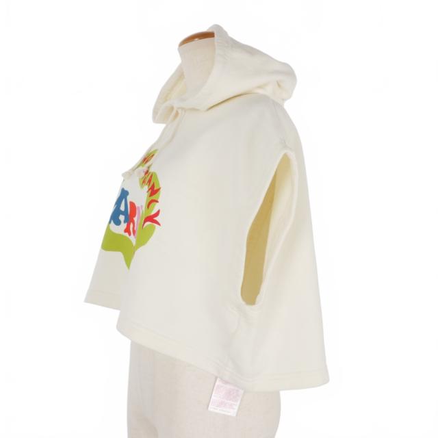 マルニ MARNI × ノー バカンシー イン NO VACANCY INN 23SS プリント クロップド ノースリーブ パーカー 38 白 オフホワイト FLJE0188P0 中古】マルニ MARNI × ノー バカンシー イン NO VACANCY INN