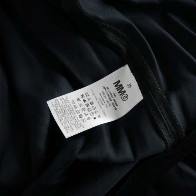 【中古】未使用品 エムエムシックス メゾンマルジェラ MM6 Maison Margiela 22AW サテン ガウンコート ベルト 36 黒