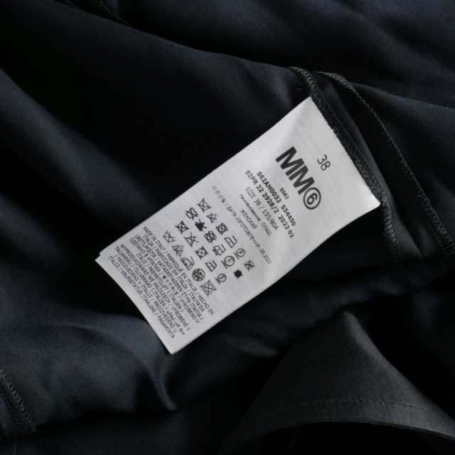 【中古】未使用品 エムエムシックス メゾンマルジェラ MM6 Maison Margiela 22AW サテン ガウン コート ベルト 38 黒