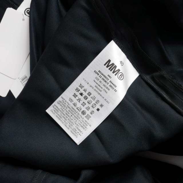 【中古】未使用品 エムエムシックス メゾンマルジェラ MM6 Maison Margiela 22AW サテン ガウン コート ベルト 40 黒