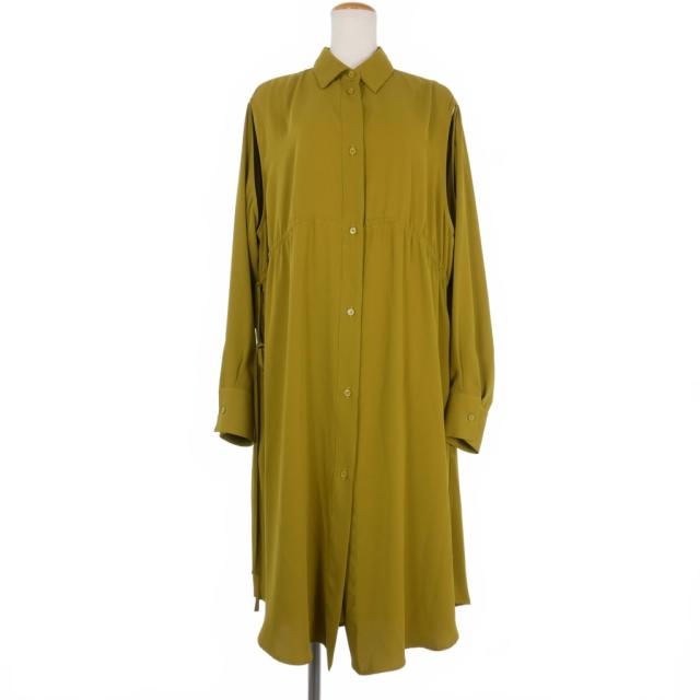 【中古】未使用品 エムエムシックス メゾンマルジェラ MM6 22AW ドローストリング シャツ ワンピース 40 オリーブ