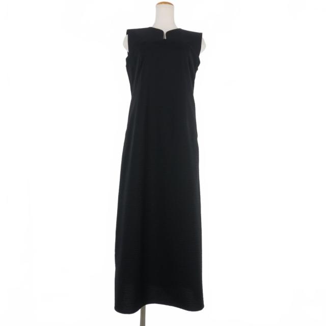 【中古】未使用品 ダイチオガタ daichiogata ウール シアサッカー ドレス ワンピース ロング ノースリーブ 2 黒の通販は 26,800円