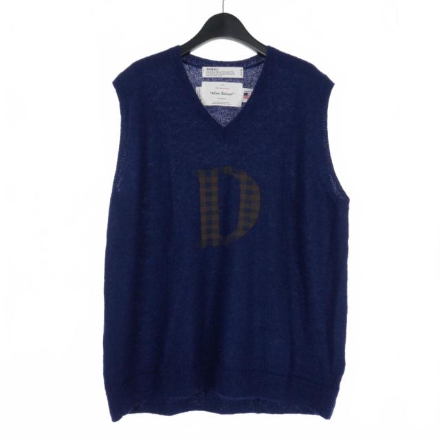【中古】ダイリク DAIRIKU 22AW D モヘヤ スクール ニットベスト セーター ノースリーブ F ネイビー 紺 22AW K-6