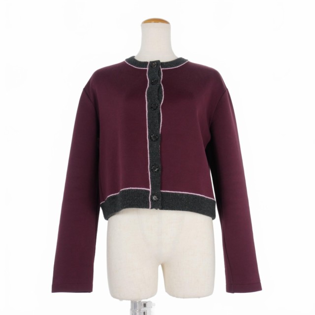 【中古】マルニ MARNI 20AW コットンジャージー ノーカラー カーディガン 42 ボルドー FLJE0087DLTCY52 レディースの通販はカーディガン