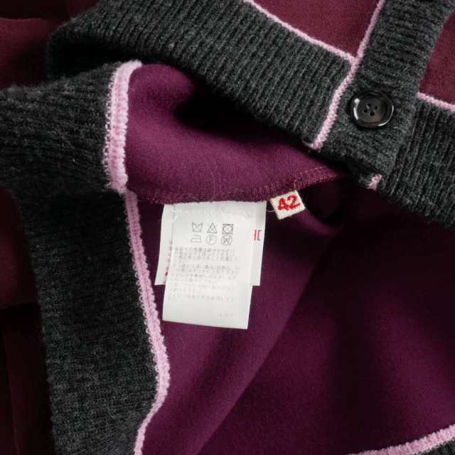 【中古】マルニ MARNI 20AW コットンジャージー ノーカラー カーディガン 42 ボルドー FLJE0087DLTCY52 レディースの通販は