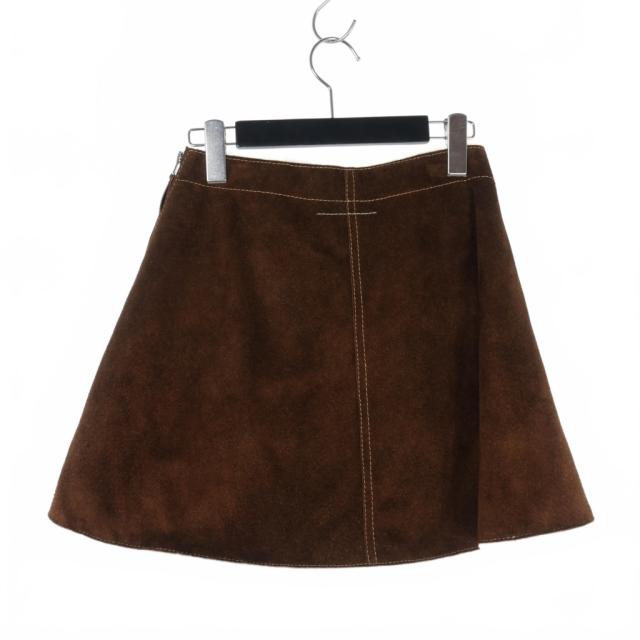 【中古】未使用品 メゾンマルジェラ MM6 Maison Margiela 22AW スエードレザー ミニスカート 裏ボア 36 茶 ブラウン 中古】未使用品 メゾンマルジェラ MM6 Maison Margiela 22AW スエード
