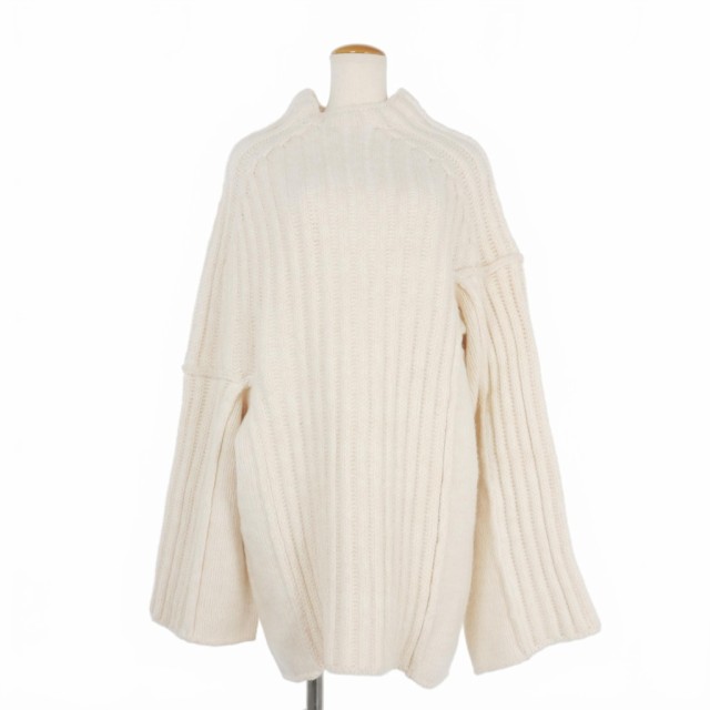 【中古】未使用品 メゾンマルジェラ MM6 Maison Margiela 22AW リブ ニット セーター アシンメトリー S 白の通販は