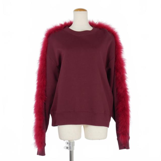 【中古】ドリスヴァンノッテン DRIES VAN NOTEN ファートリミング スウェット トレーナー M ボルドー 赤 レディースの通販は