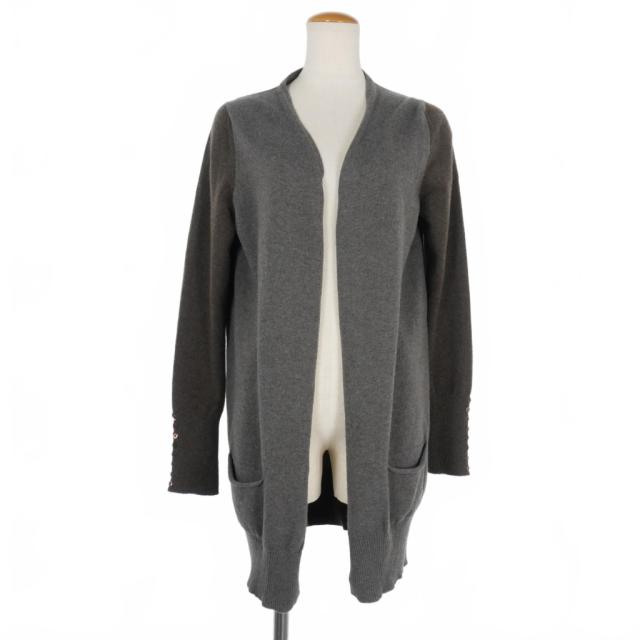 【中古】アニオナ AGNONA 切替 カシミヤ ニット ロングカーディガン 40 茶 ブラウン レディースの通販は 10,800円