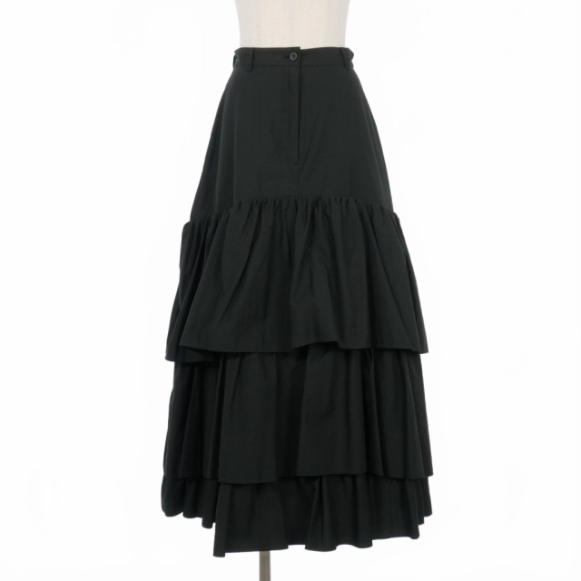 【中古】未使用品 クラネ CLANE VOLUME FRILL SKIRT ボリューム フリルスカート 1 黒 ブラック 16109-6072 レディースの通販は