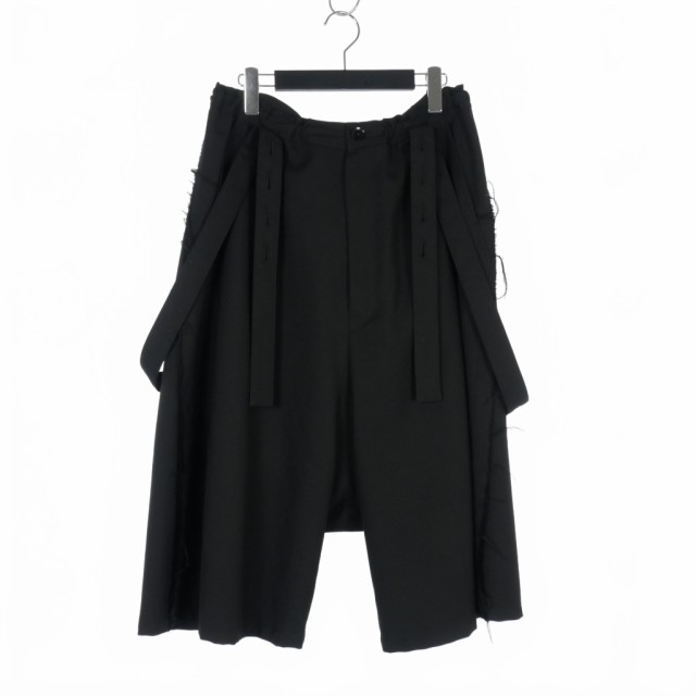 【中古】グラウンドワイ ヨウジヤマモト GroundY 20SS ギャバサスペンダー クロップドパンツ スラックス 3 黒の通販は