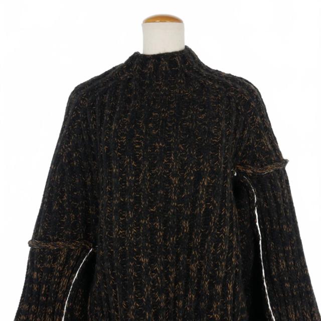 【中古】未使用品 メゾンマルジェラ Maison Margiela 22AW リブ ニット セーター アシンメトリー S 黒 ブラック 中古】未使用品 メゾンマルジェラ Maison Margiela 22AW リブ ニット
