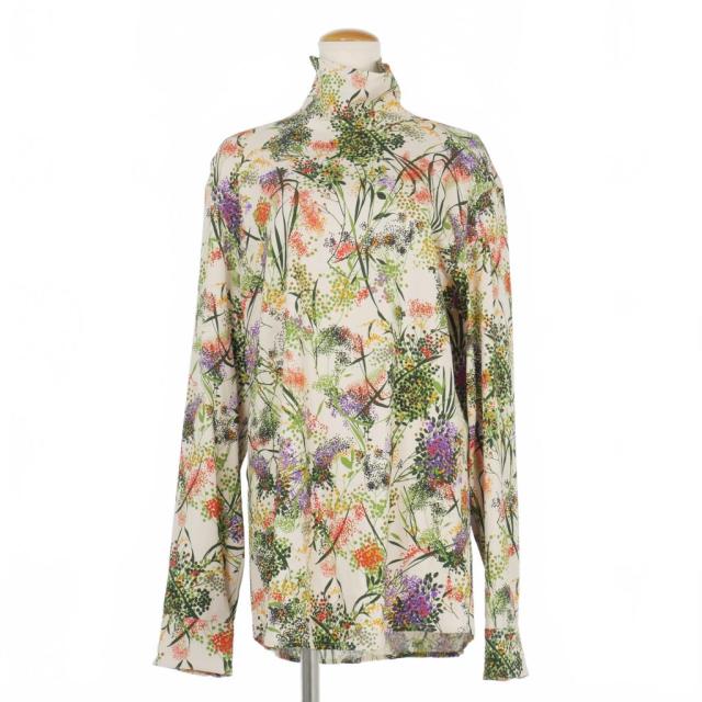 【中古】ドリスヴァンノッテン DRIES VAN NOTEN フローラル ハイネック トップス ブラウス 花柄 38 白 ホワイトの通販は