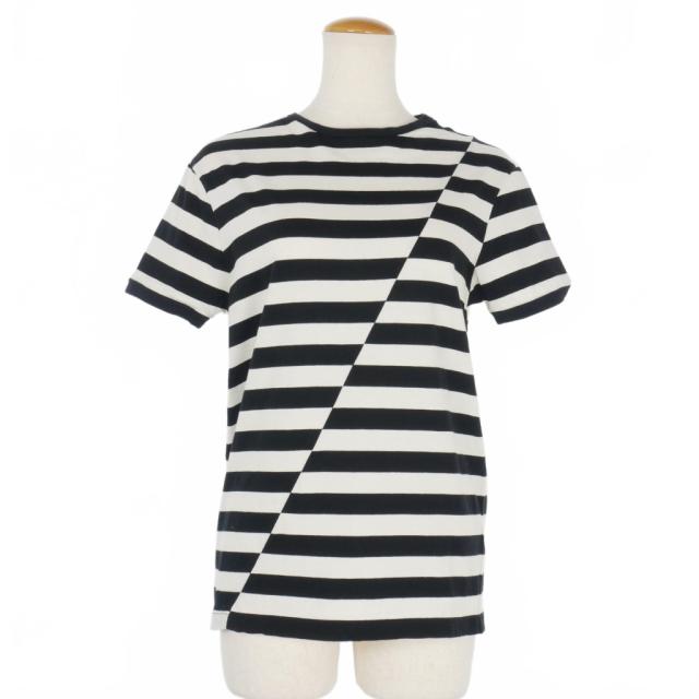 【中古】サンローラン パリ SAINT LAURENT PARIS エディ期 スプリット ボーダー Tシャツ カットソー 半袖 S 白 黒の通販は 8,800円