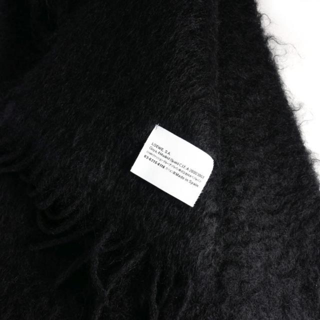 LOEWE マフラー メンズ 黒 モヘア LOEWE ロエベ モヘアマフラー