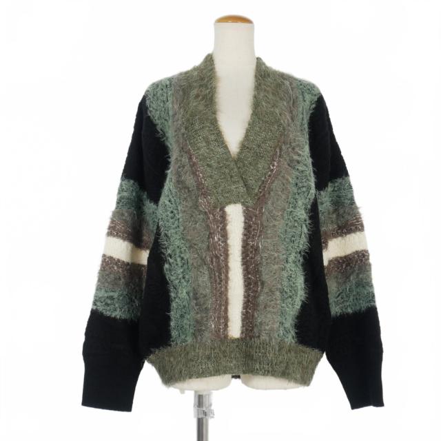 PERVERZE パーバーズ ウェーブストライプクラッシュニット PERVERZE