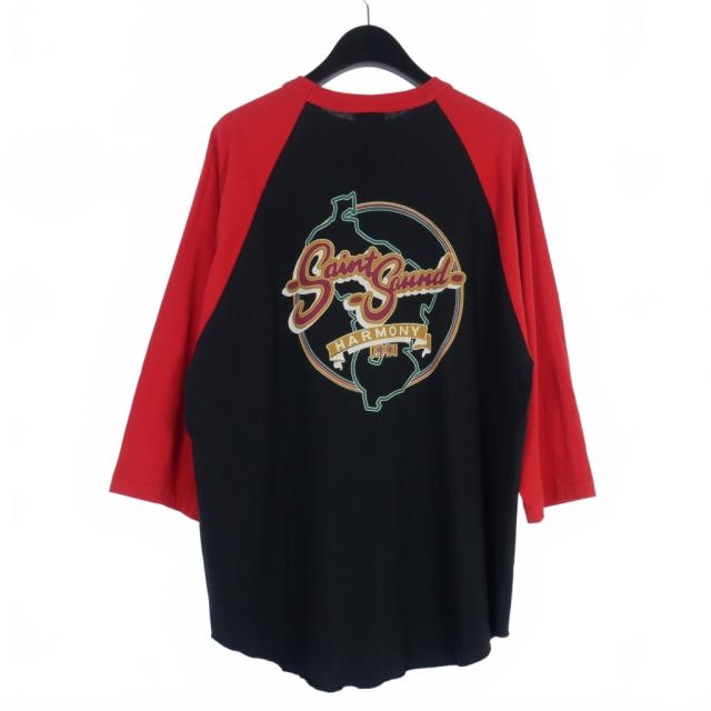 【中古】未使用品 セントマイケル SAINTMICHAEL × LASTMAN 25SS SS TEE SNT NOIS Ｔシャツ 七分袖 L 黒 赤 中古】未使用品 セントマイケル SAINTMICHAEL × LASTMAN 25SS SS TEE