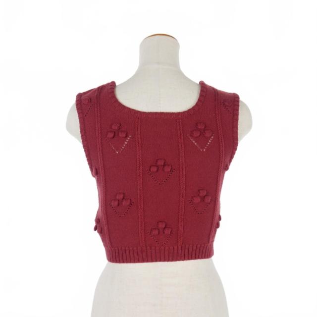 【中古】マメクロゴウチ  Mame Kurogouchi 22AW バブルパターン ニットベスト ビスチェ 1 赤 レッド MM22PF-KN726 中古】マメクロゴウチ Mame Kurogouchi 22AW バブルパターン ニット