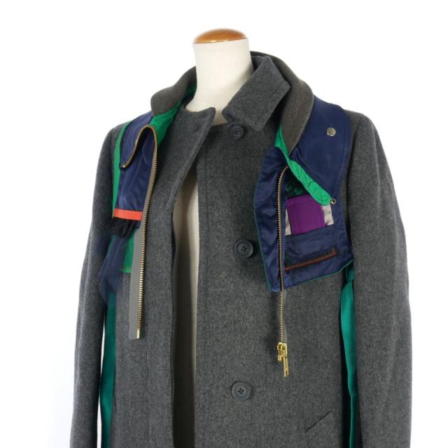 【中古】カラー kolor ドッキング ウールコート 2 グレー 21ＷCL-C03102 レディース_4