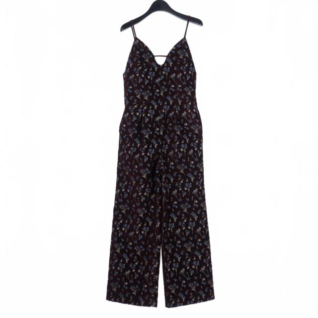 【中古】マメクロゴウチ  Mame Kurogouchi 22AW フローラル ジャガード オールインワン ジャンプスーツ ボルドー 花柄