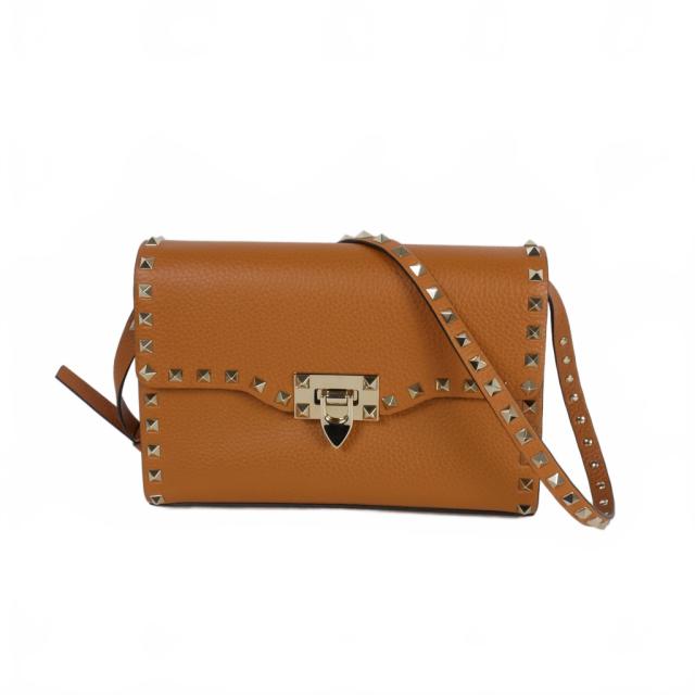 ヴァレンティノガラヴァーニ　ハンドバッグ　ロックスタッズ　ブラウン Valentino Garavani ミニ ロックスタッズ トートバッグ | ブラウン