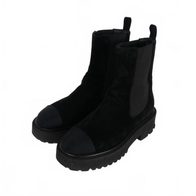 【美品】CHANEL サイドゴアブーツ 黒 中古】シャネル CHANEL ココマーク サイドゴアブーツ アンクル