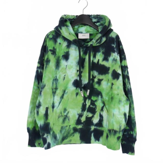 【中古】アミ アレクサンドル マテュッシ ami alexandre mattiussi 22SS タイダイ染め プルオーバー パーカー XS 緑