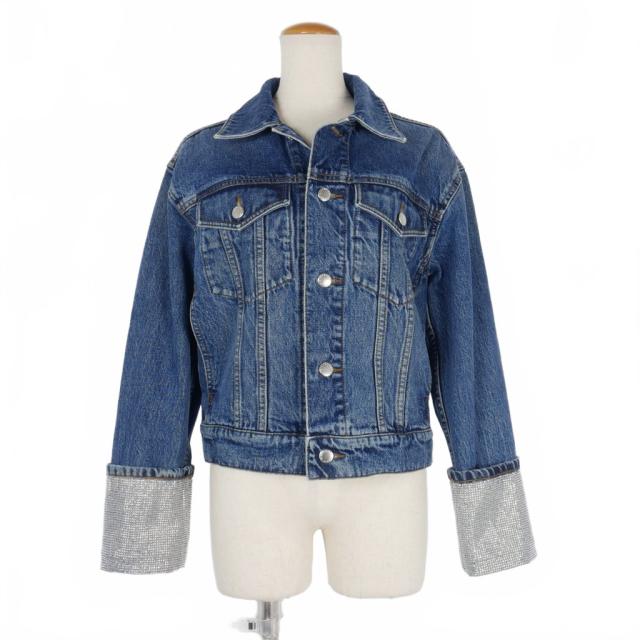 【中古】アレキサンダーワン ALEXANDER WANG 袖スパンコール デニムジャケット Gジャン XS インディゴ 4DC22332500
