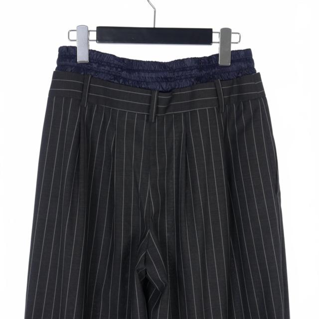 中古】モンセ モンス MONSE レイヤード ストライプ ワイドパンツ  