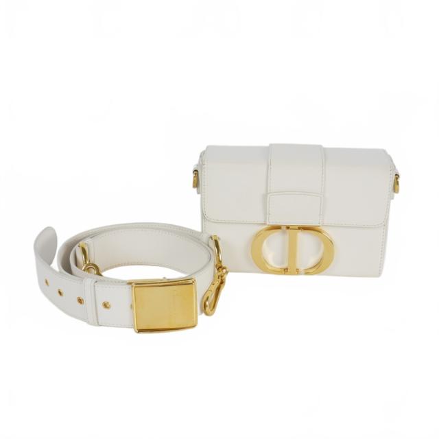 【中古】ディオール Dior 30 モンテーニュ ショルダーバッグ 白 ホワイト レディース