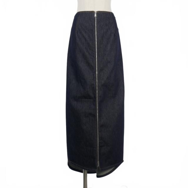 【中古】コペルニ coperni ロゴパッチ ジップアップ デニムスカート 42 インディゴ COPJ70F2011 レディース