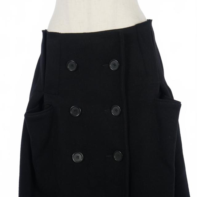 【中古】メゾンマルジェラ Maison Margiela 19AW メルトン ロングスカート 40 紺 ネイビー S51AM0373 S52416_2