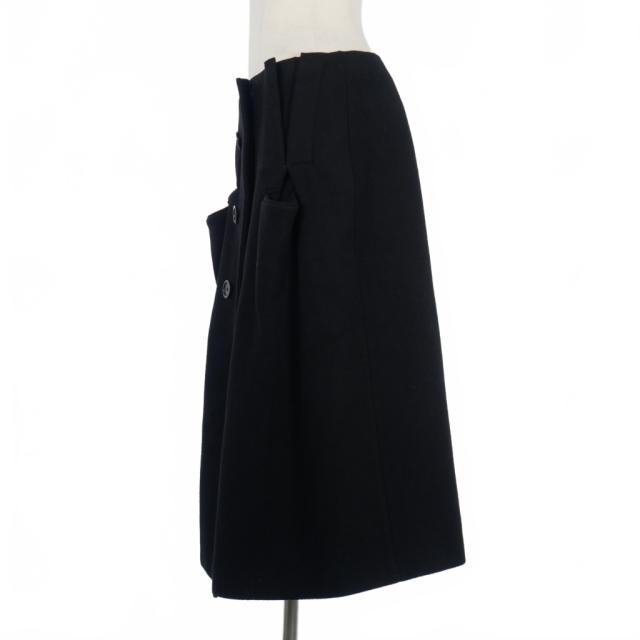 【中古】メゾンマルジェラ Maison Margiela 19AW メルトン ロングスカート 40 紺 ネイビー S51AM0373 S52416_5