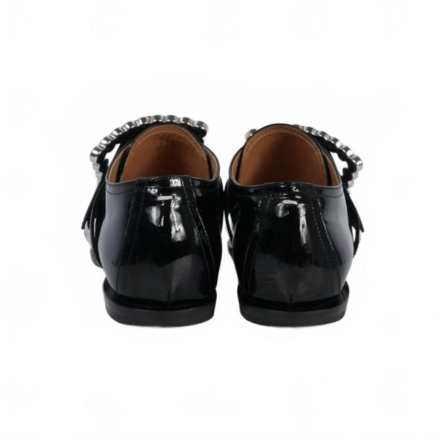 【中古】メゾンマルジェラ Maison Margiela 16AW クリスタルバックル ポインテッドトゥ シューズ ローファー エナメル 中古】メゾンマルジェラ Maison Margiela 16AW クリスタルバックル